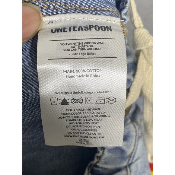 One Teaspoon Woman's Shabbies Boyfriend  Jeans in Montana Ripped Crop Size XS - Picture 6 of 9